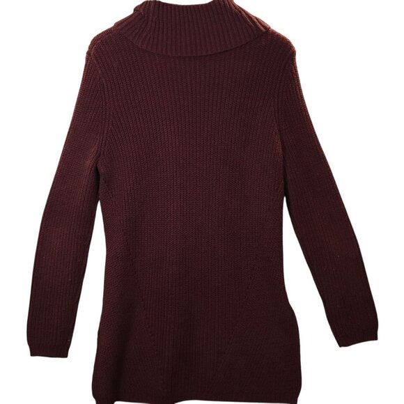 Anthropologie MOTH High Low Turtleneck Sweater Size L  Color Eggplant - Picture 2 of 8